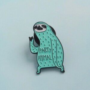 🆕 Sloth Party Animal Enamel Pin Brooch
